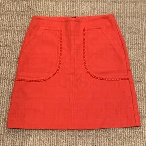 LOFT Orange Pencil Skirt - Size 0